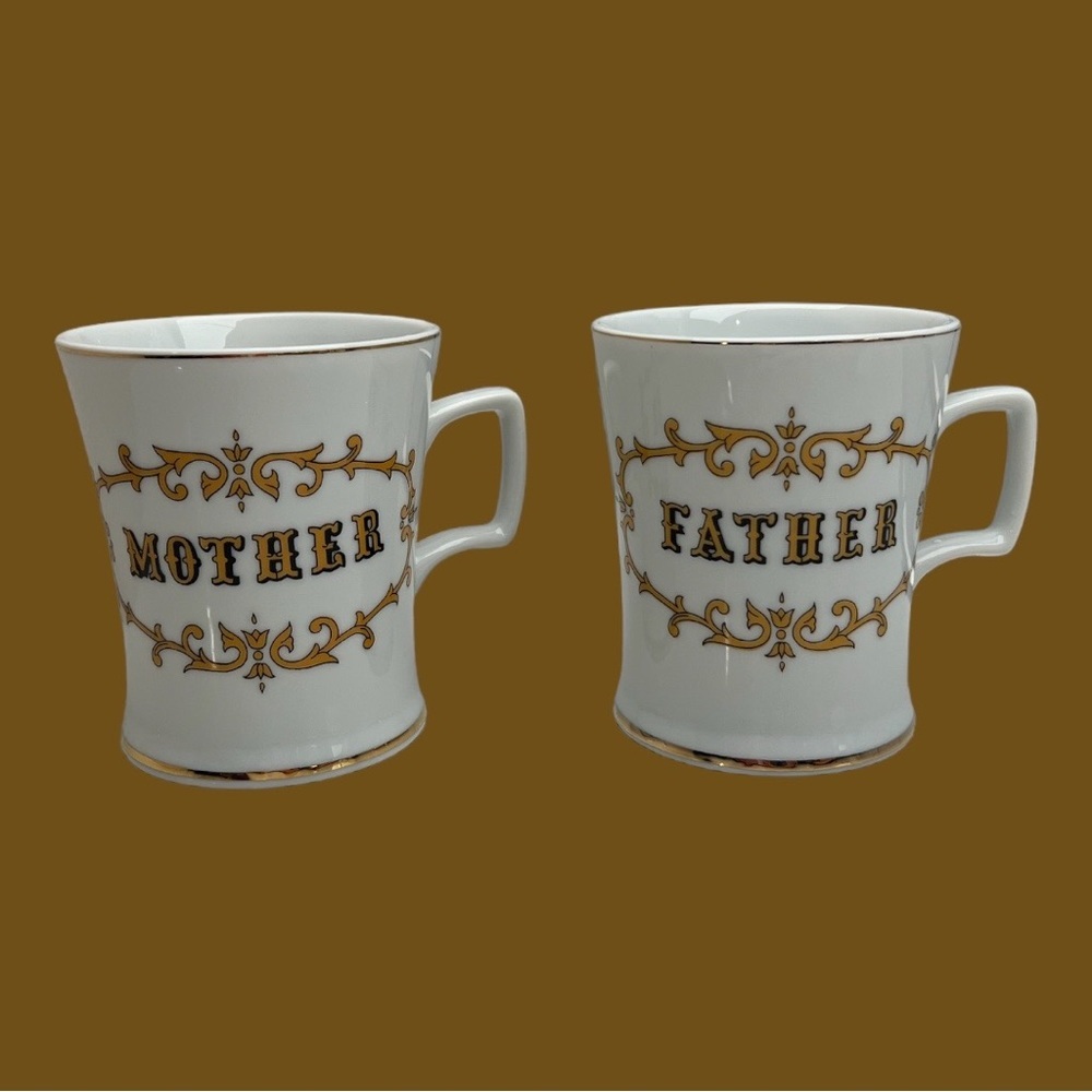 Vintage Mother Father Mugs Cups Porcelain